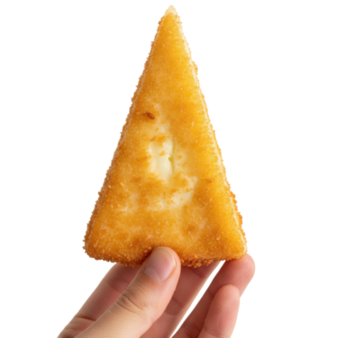 Triángulos de queso empanado